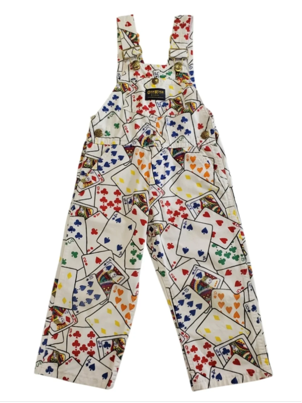 Vintage OshKosh B’Gosh Vestbak Overalls Rare Card Colorful Print Size 3T